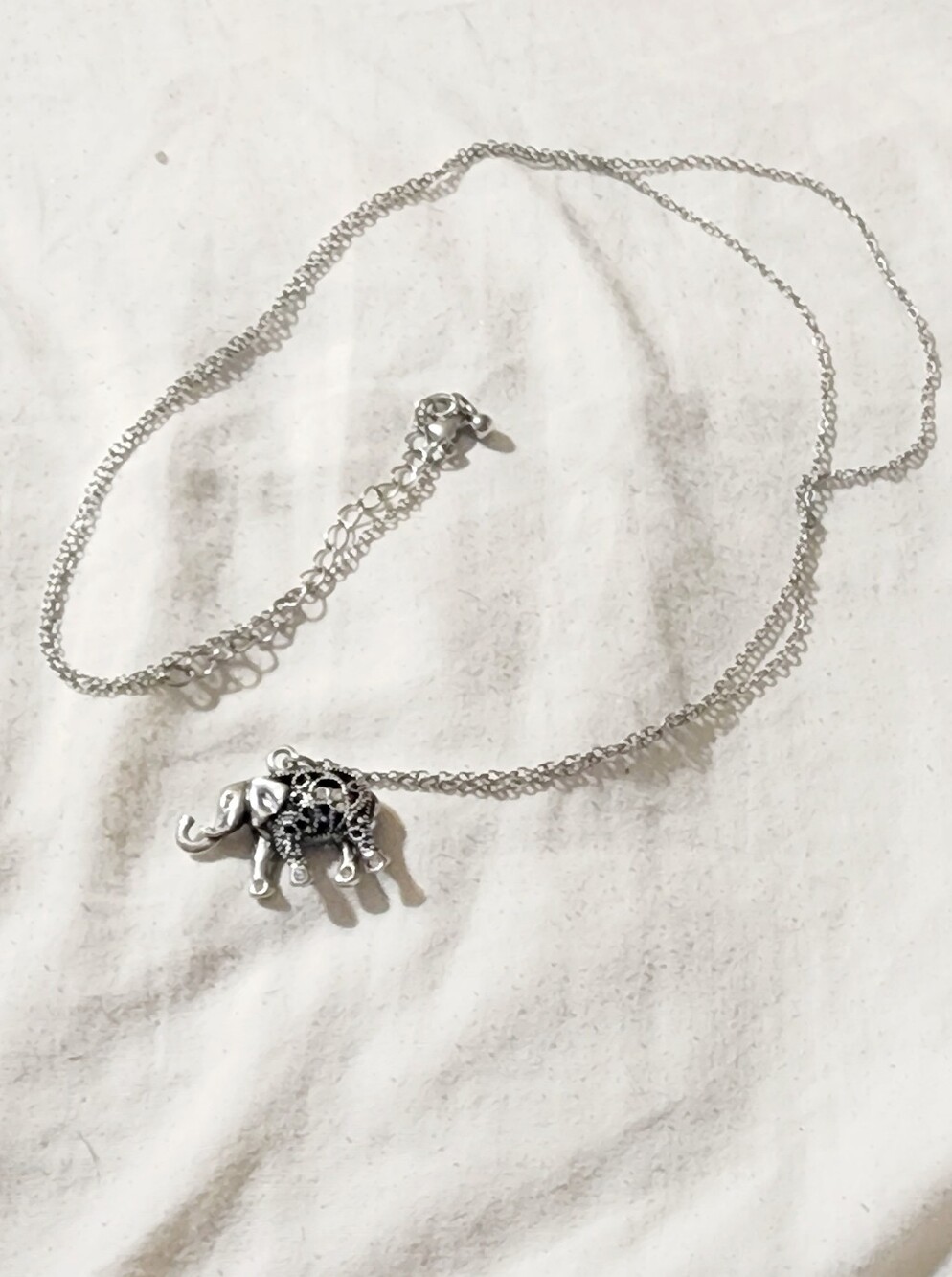 Silver Elephant Pendant Necklace - Women Jewelry